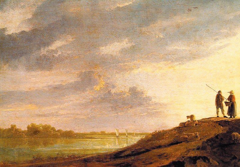 Aelbert Cuyp River Sunset Norge oil painting art